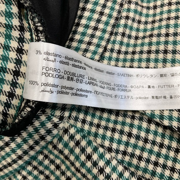 ZARA High Waisted gingham Plaid Mini Skort Size XS Green-Black blogger favorite - Picture 6 of 7